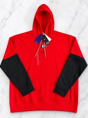 Nike Mens Georgia Bulldogs Team Issue NCAA Hoodie Sweatshirt Colorblock XL NEW
